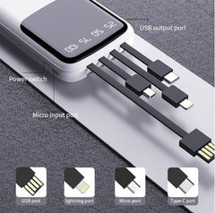 Wired Power Bank with LED Display and Fast Charging